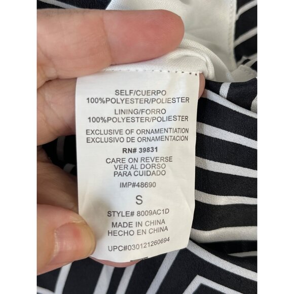 Sequin Hearts Skater Sleeveless Dress Junior Small Keyhole Back Black White - Picture 6 of 7